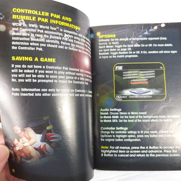 WCW Vs. NWO World Tour N64 Nintendo 64 Instruction Booklet Manual *ONLY - Picture 5 of 7